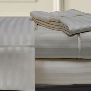 ivory dobby stripe sheet set